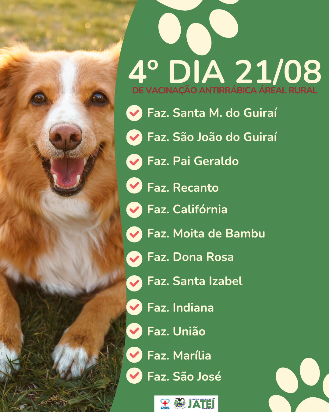 4º Dia de Vacinação Antirrábica 2025 – Área Rural